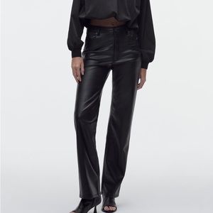 Zara black leather pants